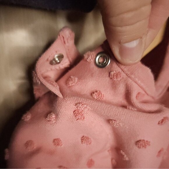 H&M Infant Girls Dusty Pink Swiss Dot Knit Dress 9 Months - Picture 4 of 6